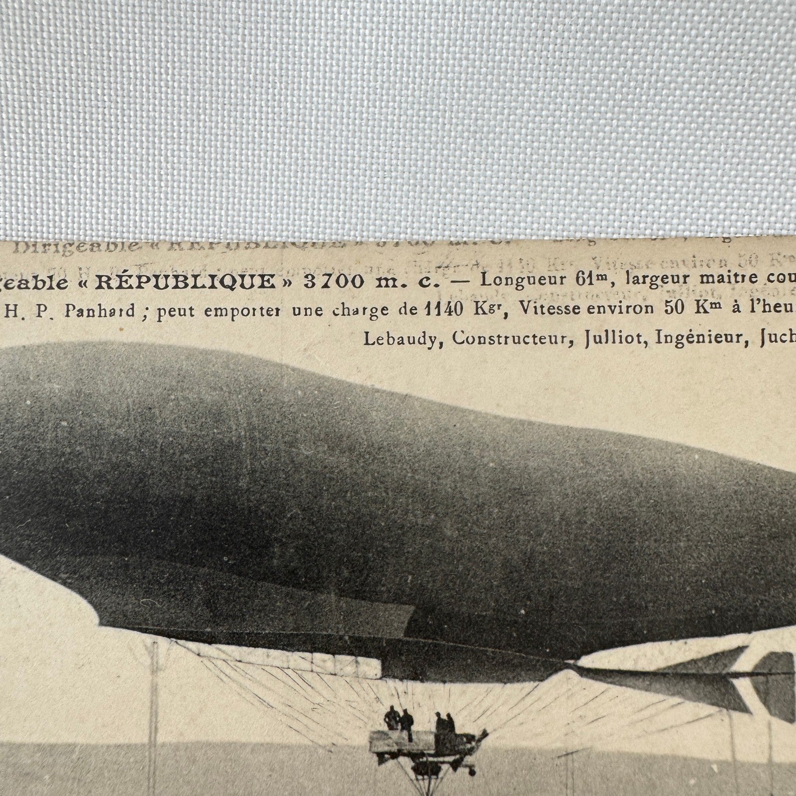 Vintage Zeppelin Airship Dirigible Postcard Post Card French La Republique 1908