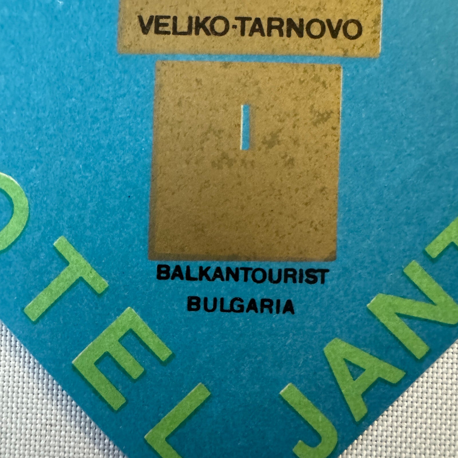 Vintage Hotel Travel Luggage Label Hotel Jantra Bulgaria