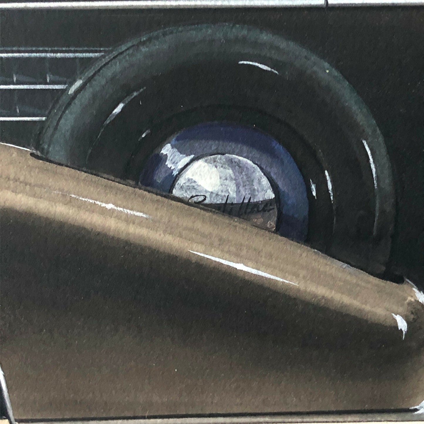 1937 Cadillac Advertising Artwork Art Illustration - Authentic Hand Drawing 