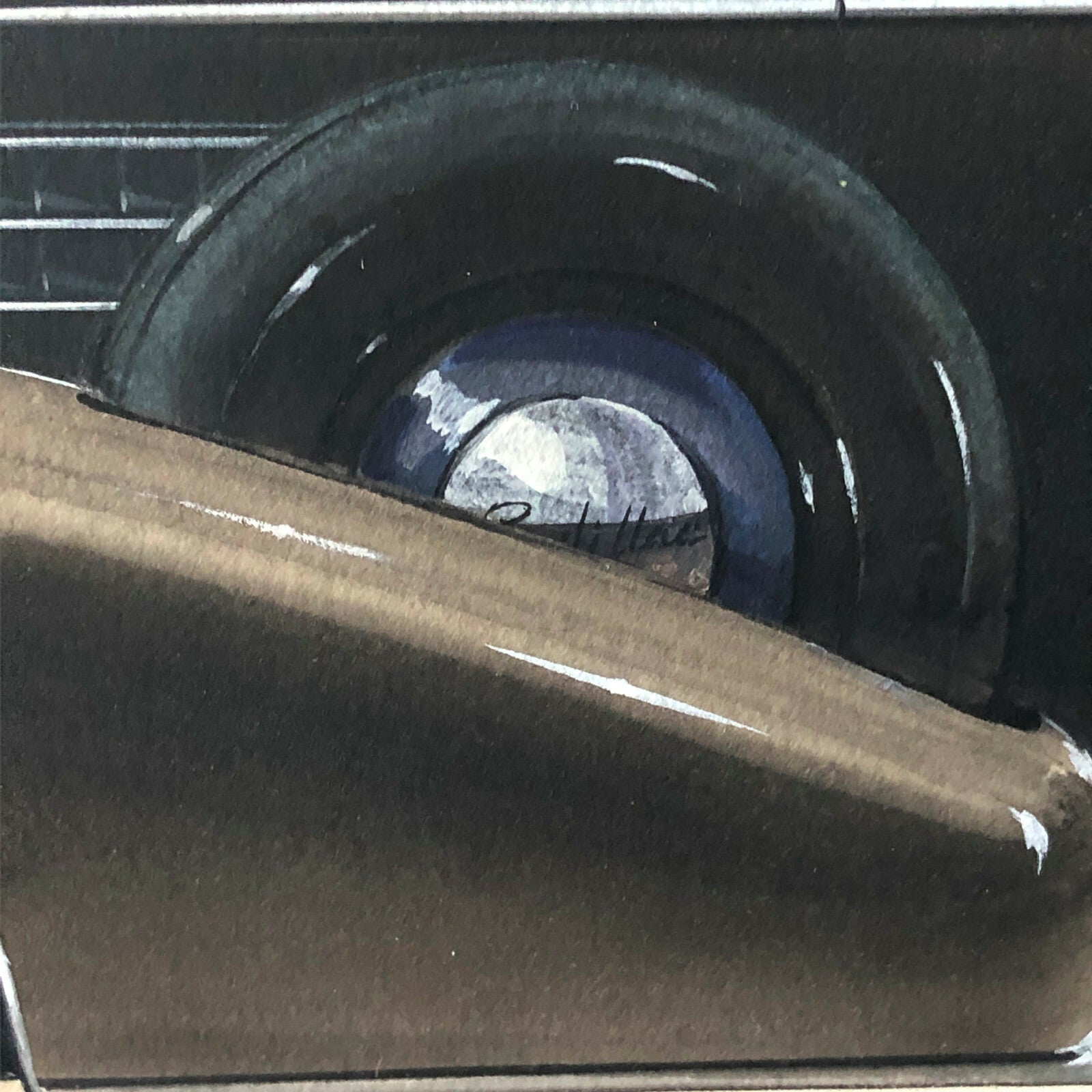 1937 Cadillac Advertising Artwork Art Illustration - Authentic Hand Drawing 