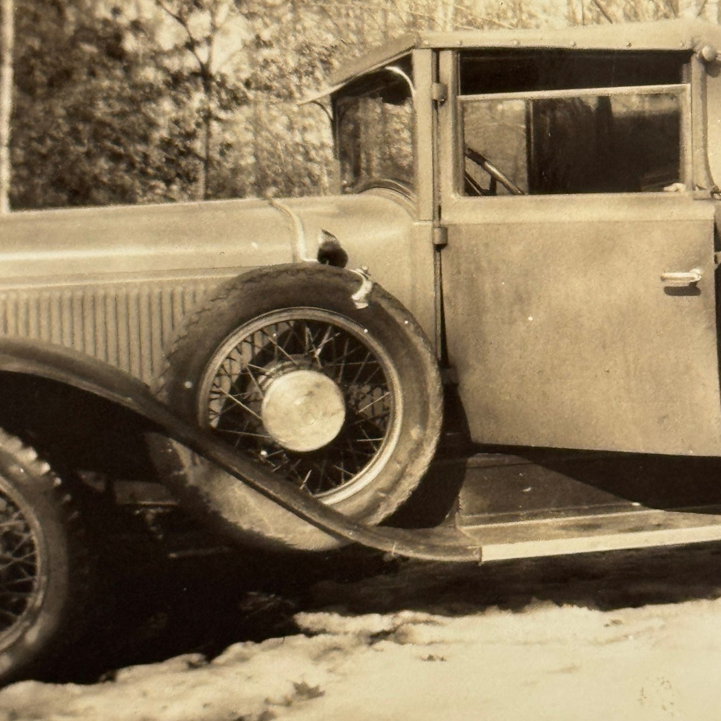 Vintage Automobile Photo Photograph Print Snapshot Man with Car