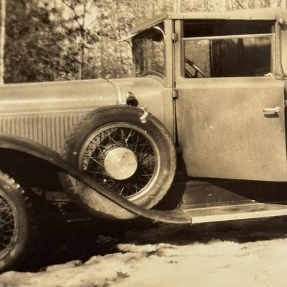 Vintage Automobile Photo Photograph Print Snapshot Man with Car