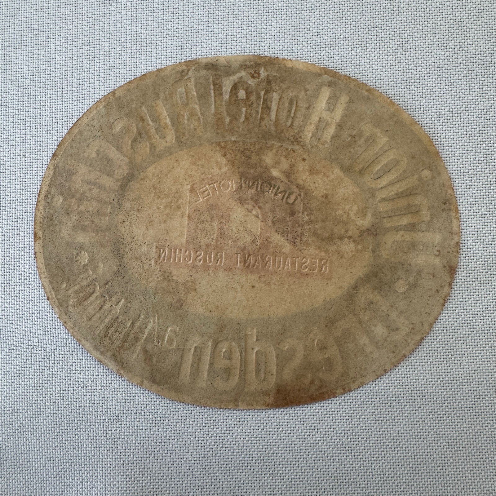 Vintage Hotel Travel Luggage Label Union Hotel Ruschin Dresden Germany German