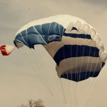 Vintage Skydiving Parachute Photo Large Format Aviation Photograph 1970s-80s