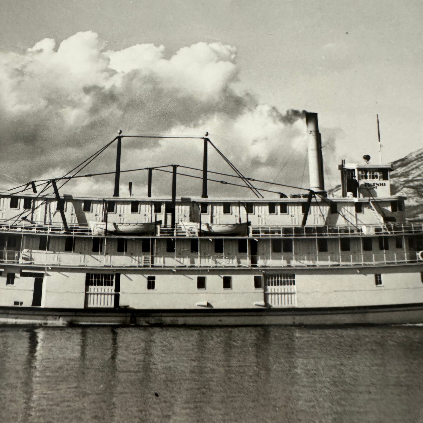 Vintage Canadian Pacific Railway Photograph Sternwheeler Klondike Ship 1954