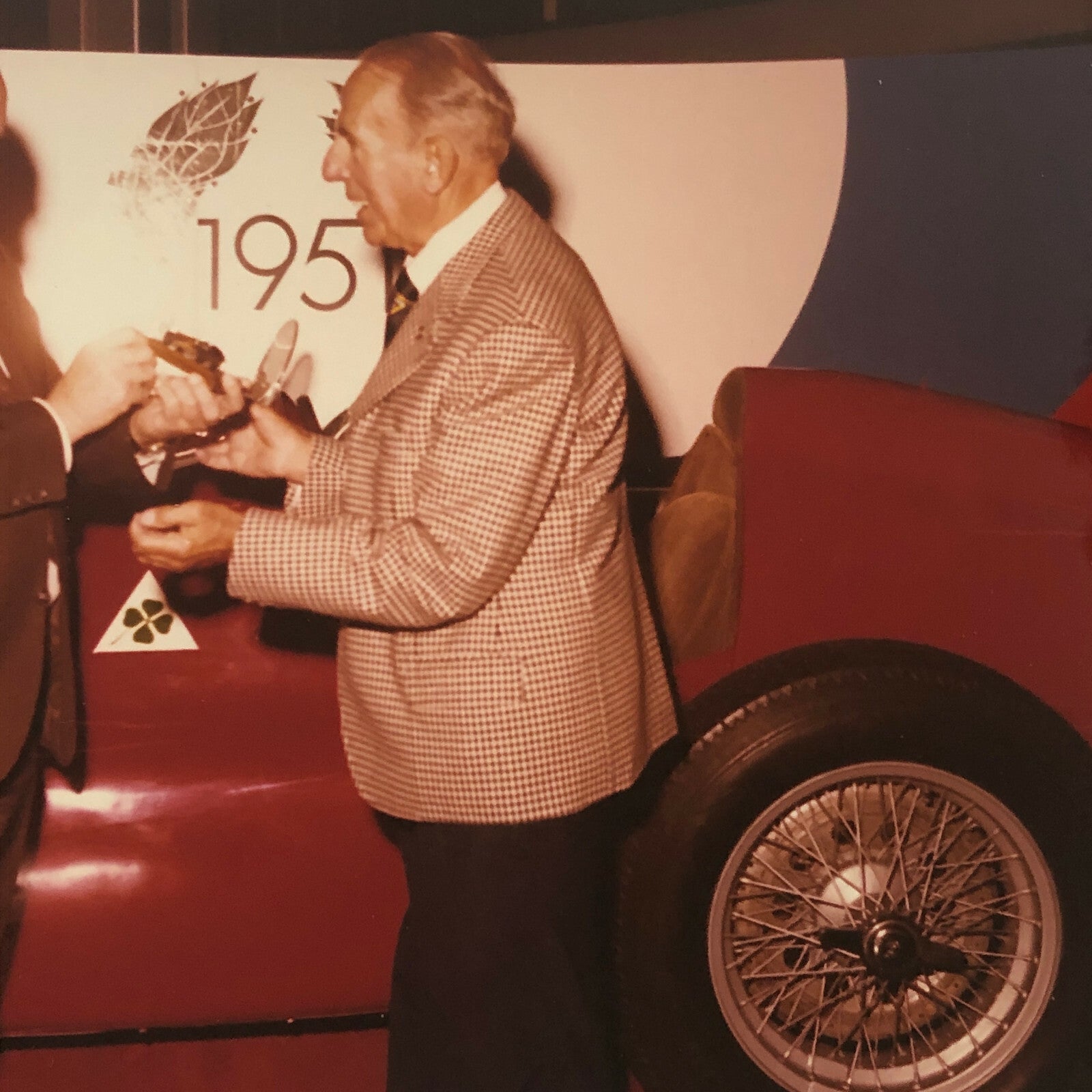 Juan Manuel Fangio with Alfa Romeo Racing Car 1981 Photo Photograph Print 