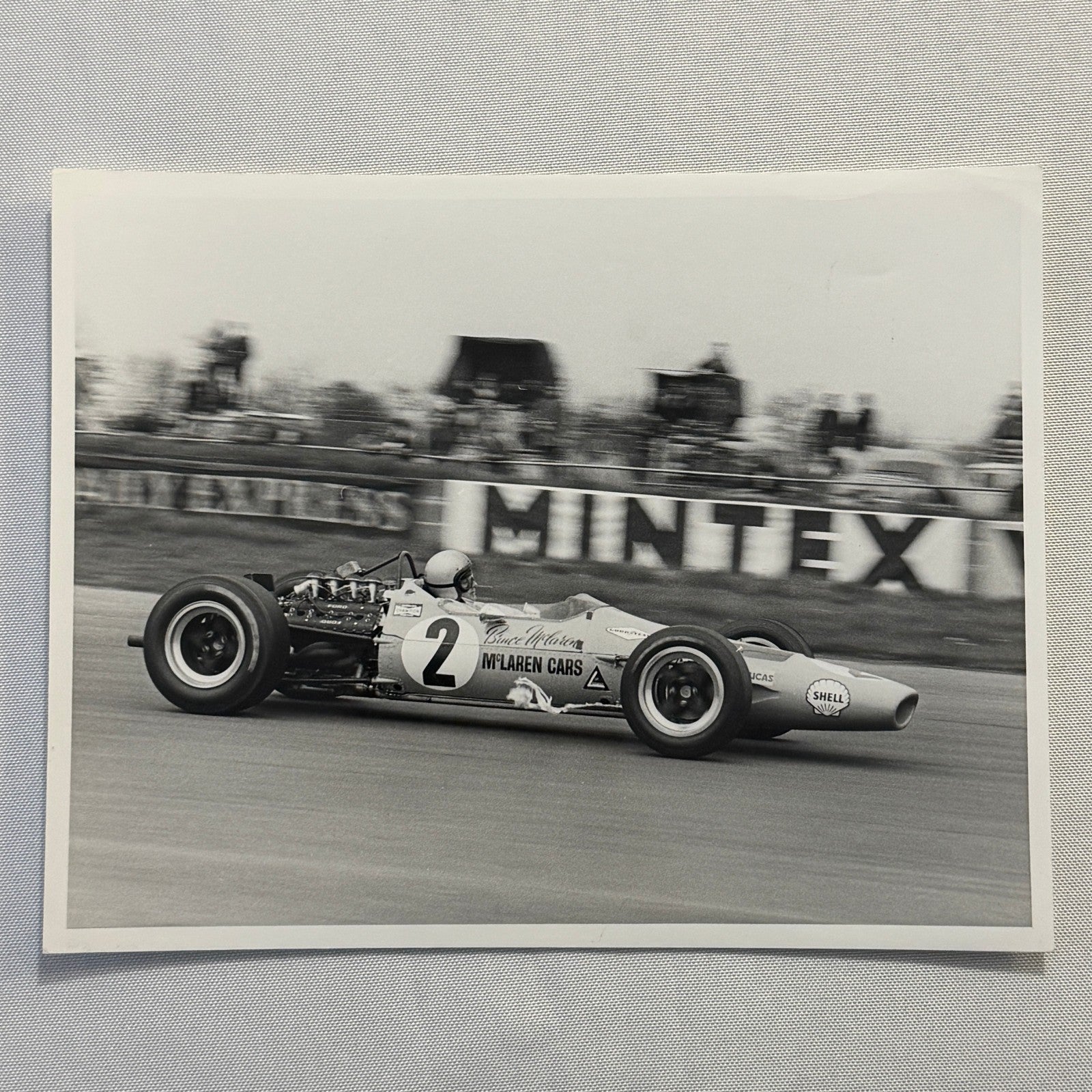 Vintage Racing Photo McLaren 1968 British Grand Prix Bruce McLaren Photograph