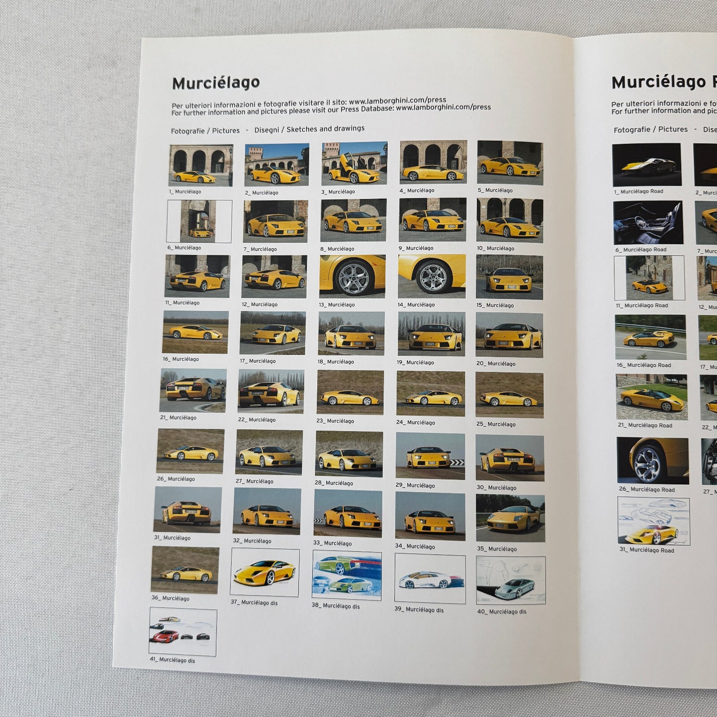 2005 Lamborghini Geneva Autoshow Press Kit Murcielago Concept S Gallardo