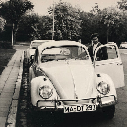 Vintage Photo Photograph Snapshot VW Volkswagen Beetle Bug Car