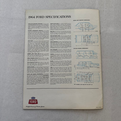 1964 Ford Car Sales Brochure Catalog Canadian Galaxie Custom 500 Station Wagon