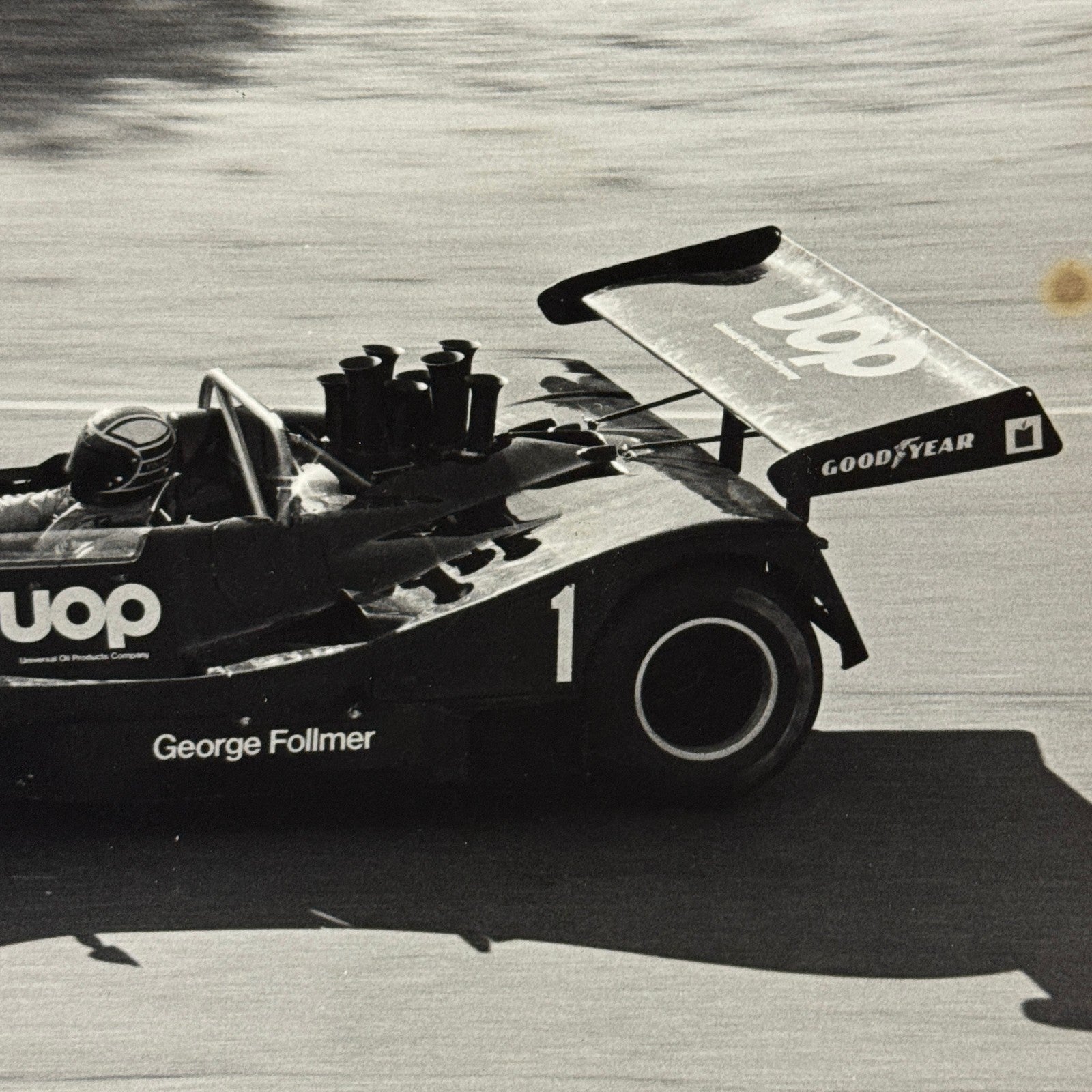 Vintage Racing Photo Photograph George Follmer UOP Race Car