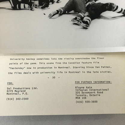 Montreal University Hockey Fight Press Photo Photograph Yesterday Documentary