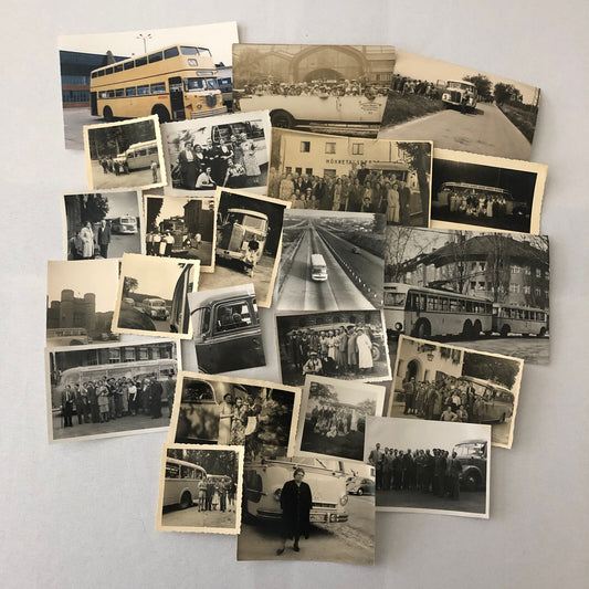 Vintage Bus Photo Photograph Print Lot of 23 People with Buses Germany