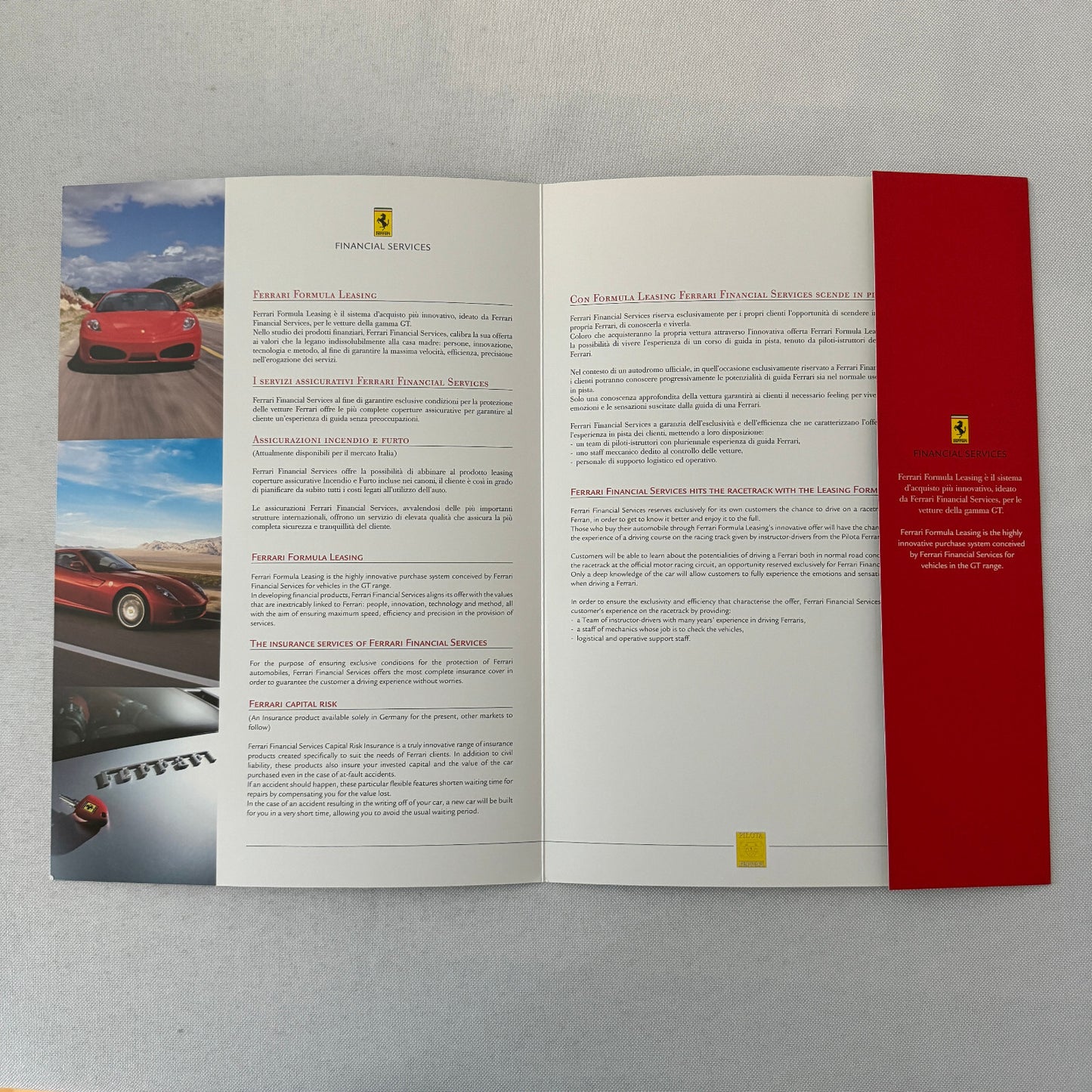 Ferrari Financial Services Formula Leasing Sales Brochure Catalog Advertising
