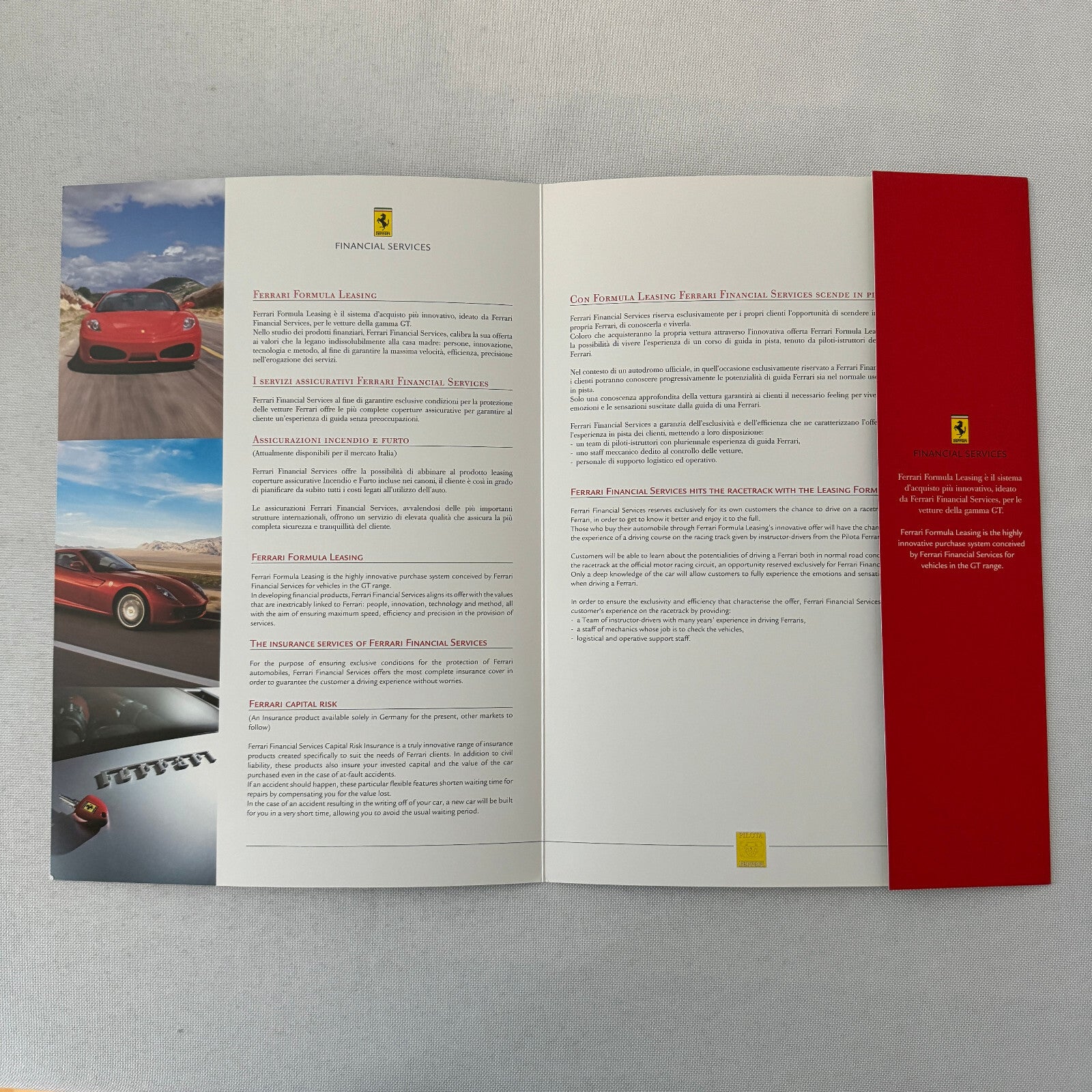 Ferrari Financial Services Formula Leasing Sales Brochure Catalog Advertising
