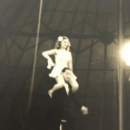 Circus Performer Unicycle Balancing Act Vintage Photo Photograph 1952