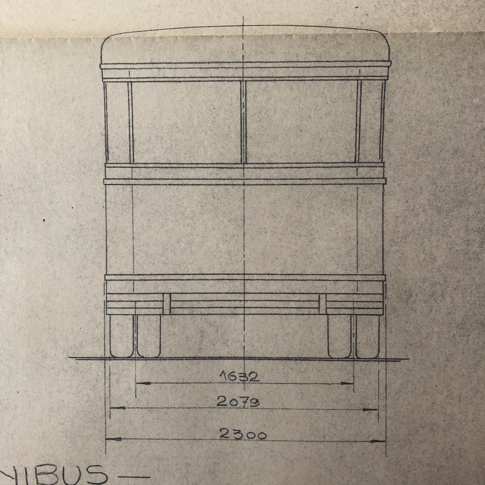 1935 Coachbuilder Bus Design Blueprint Rendering Blue Print Coach Bus Truck