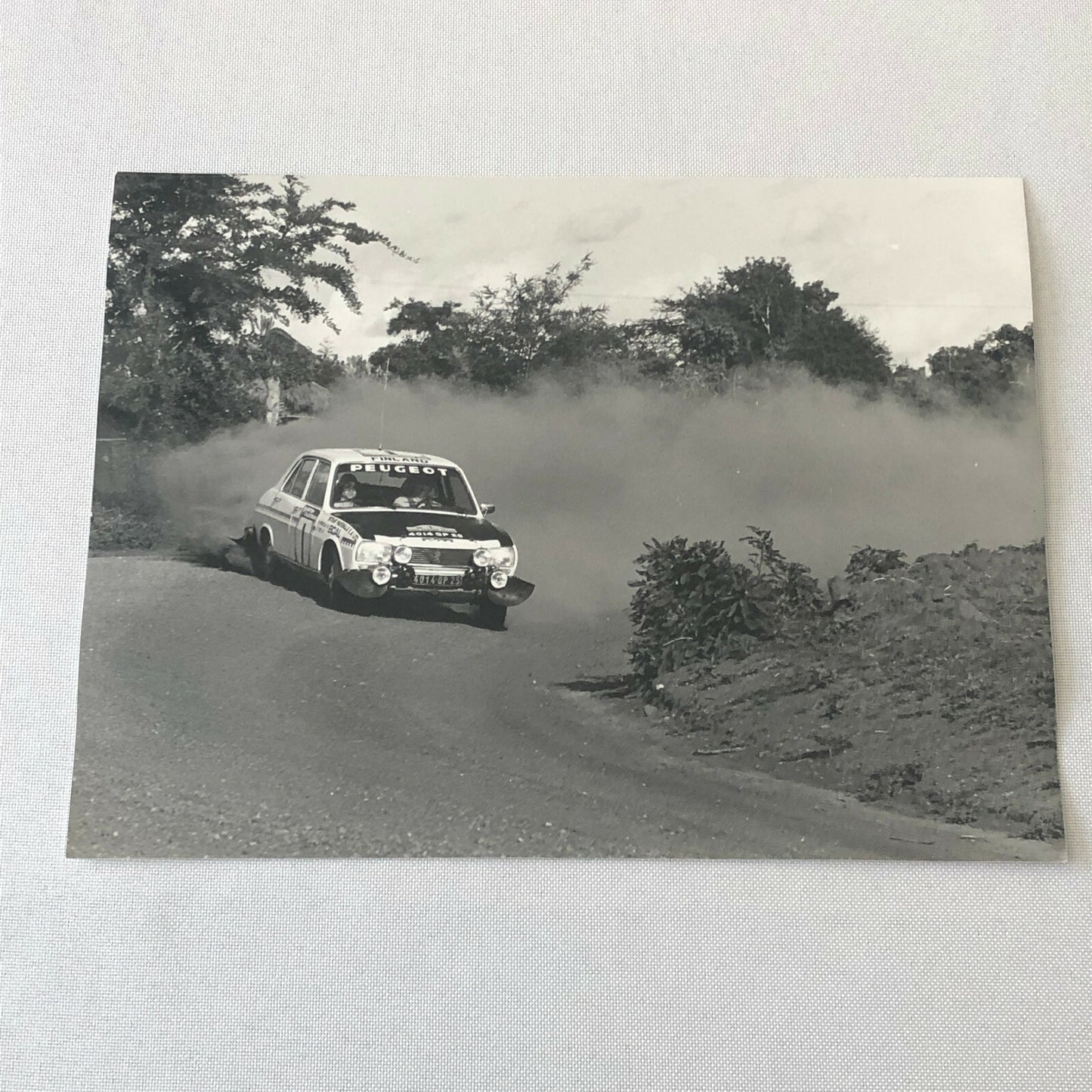Vintage Rally Racing Photo Photograph 1974 East African Safari Peugeot Car 