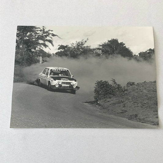Vintage Rally Racing Photo Photograph 1974 East African Safari Peugeot Car 