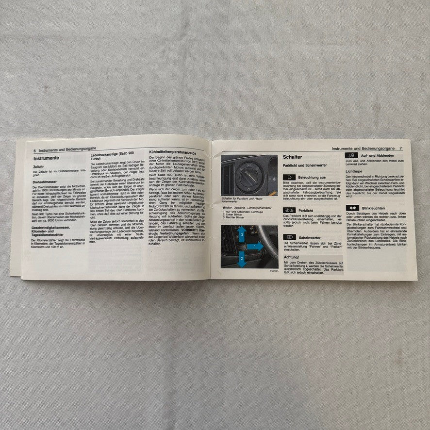 1993 Saab 900 Owners Manual Instruction Guide Book Saab Turbo GERMAN