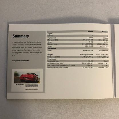 Porsche Boxster Inner Fire Sales Brochure Catalog Advertising 2008 2009
