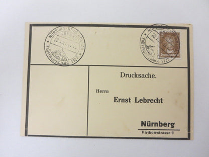 1927 Nurburgring Postage Stamp on Postcard - Rare Original Nurburg Ring Nurnberg