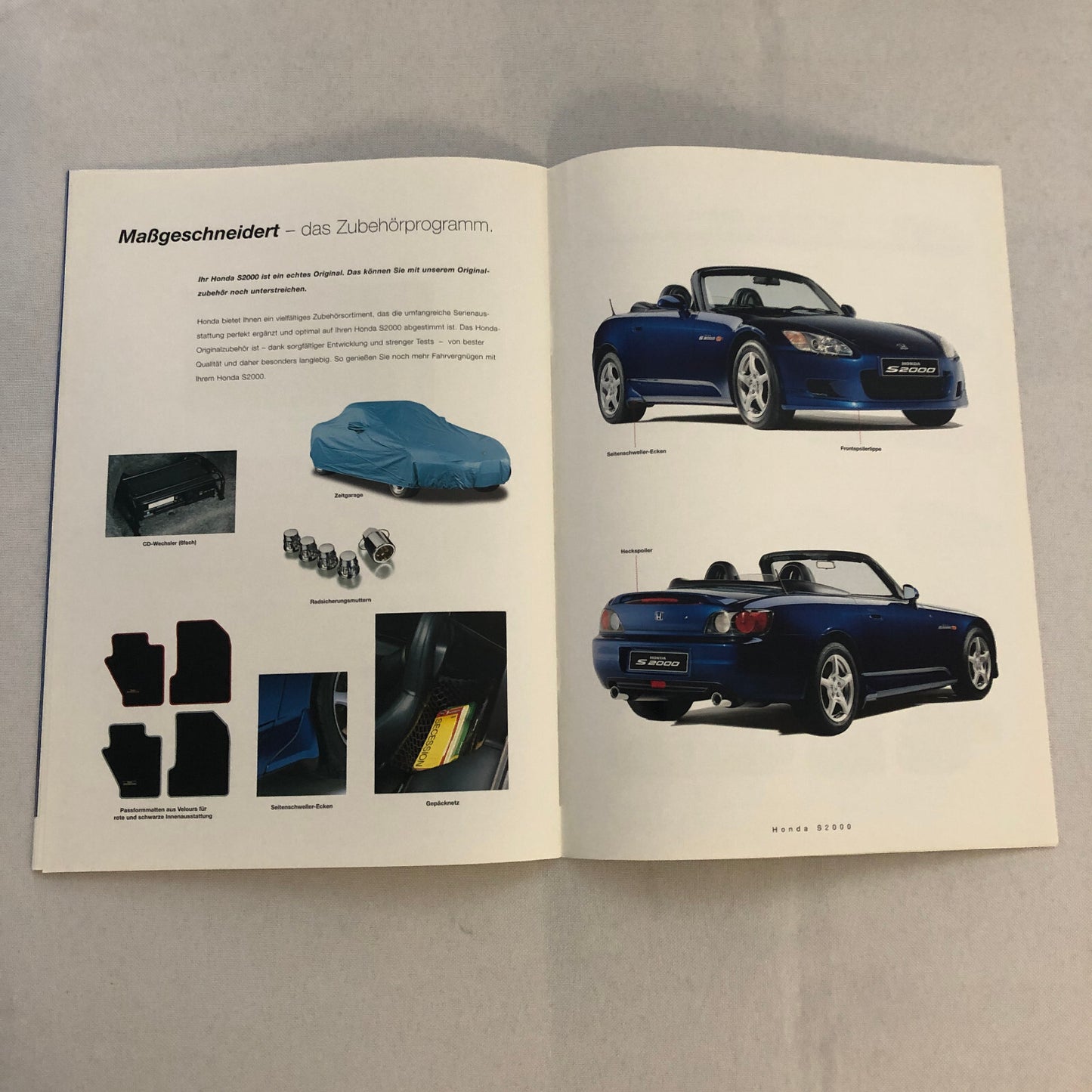 Honda S2000 Car Sales Brochure GERMAN Text European Market
