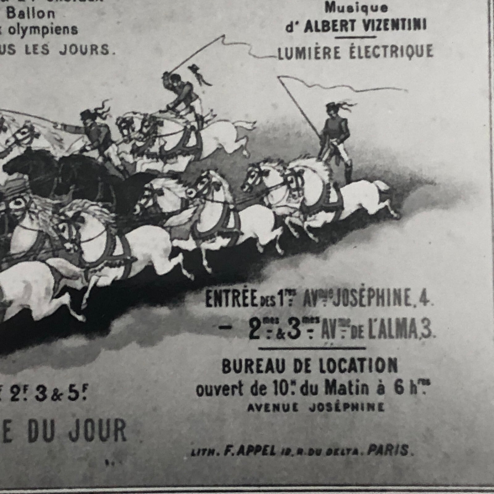 Vintage Photograph of French Circus Poster or Postcard Illustration Photo