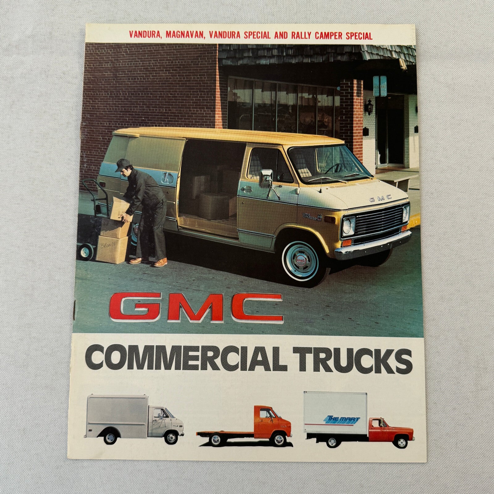 GMC Commercial Truck Van Brochure Vandura Magnavan Rally Camper Vintage Catalog