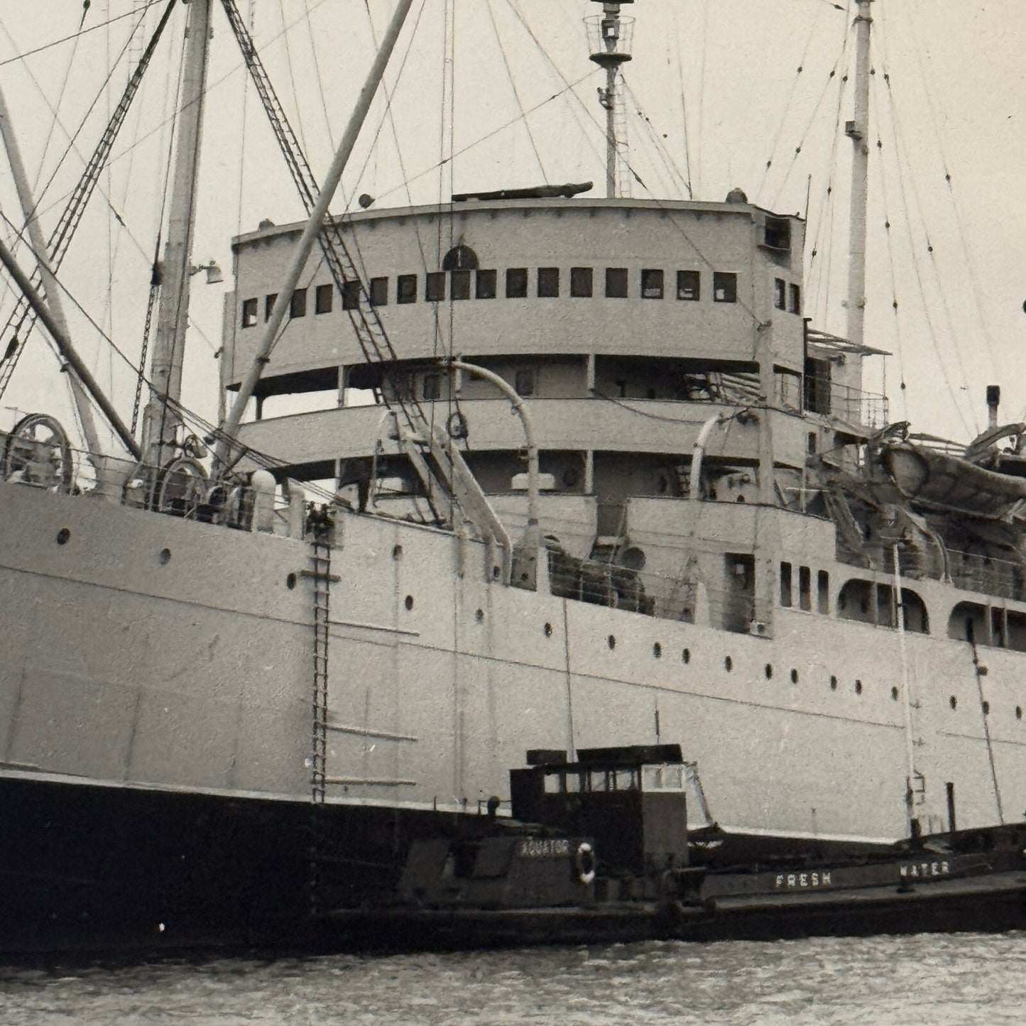British Navy HM Monarch Telegraph Ship Boat Press Photo Photograph 1957