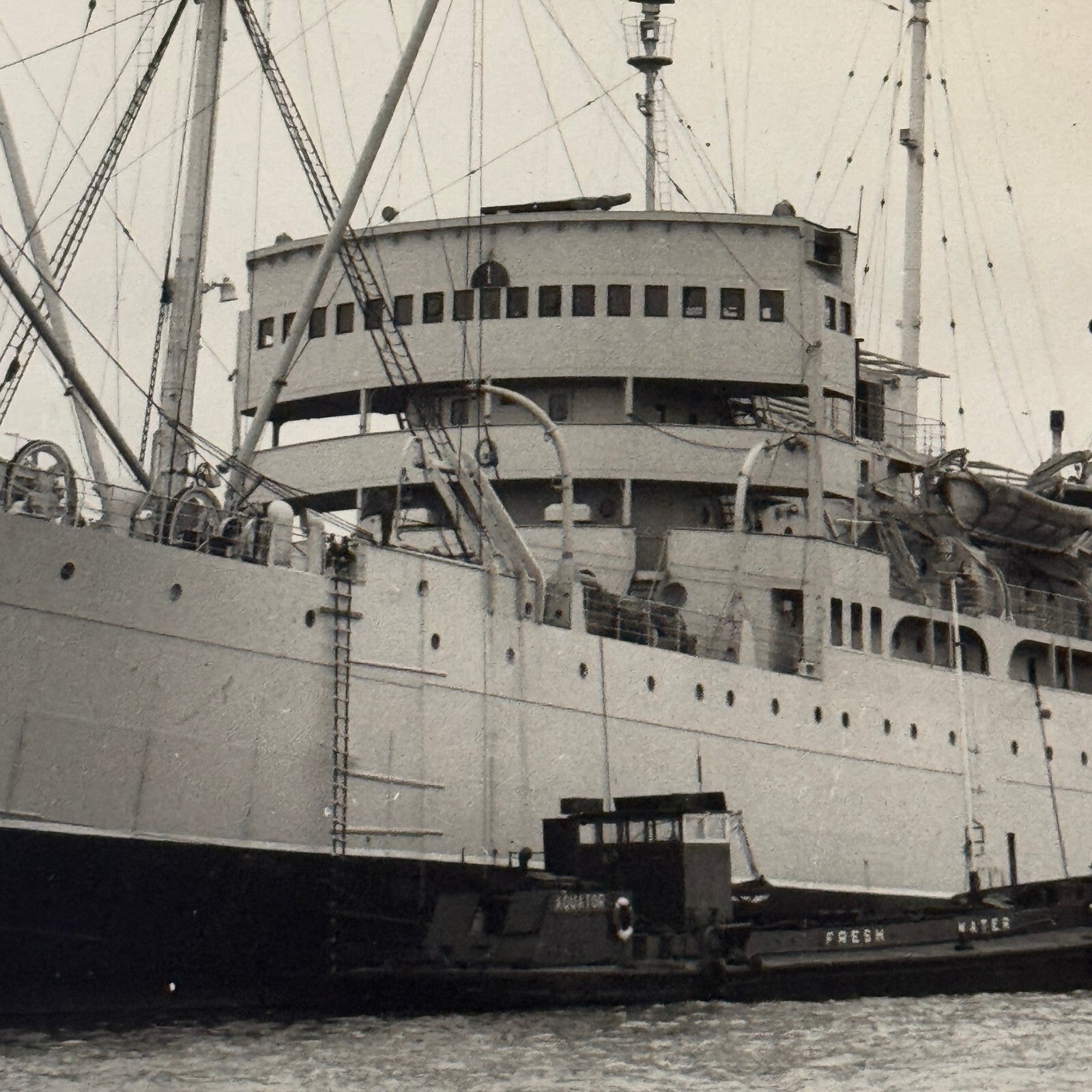British Navy HM Monarch Telegraph Ship Boat Press Photo Photograph 1957