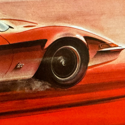 Opel Aero GT Concept Car Advertising Card German Text Vintage 1970