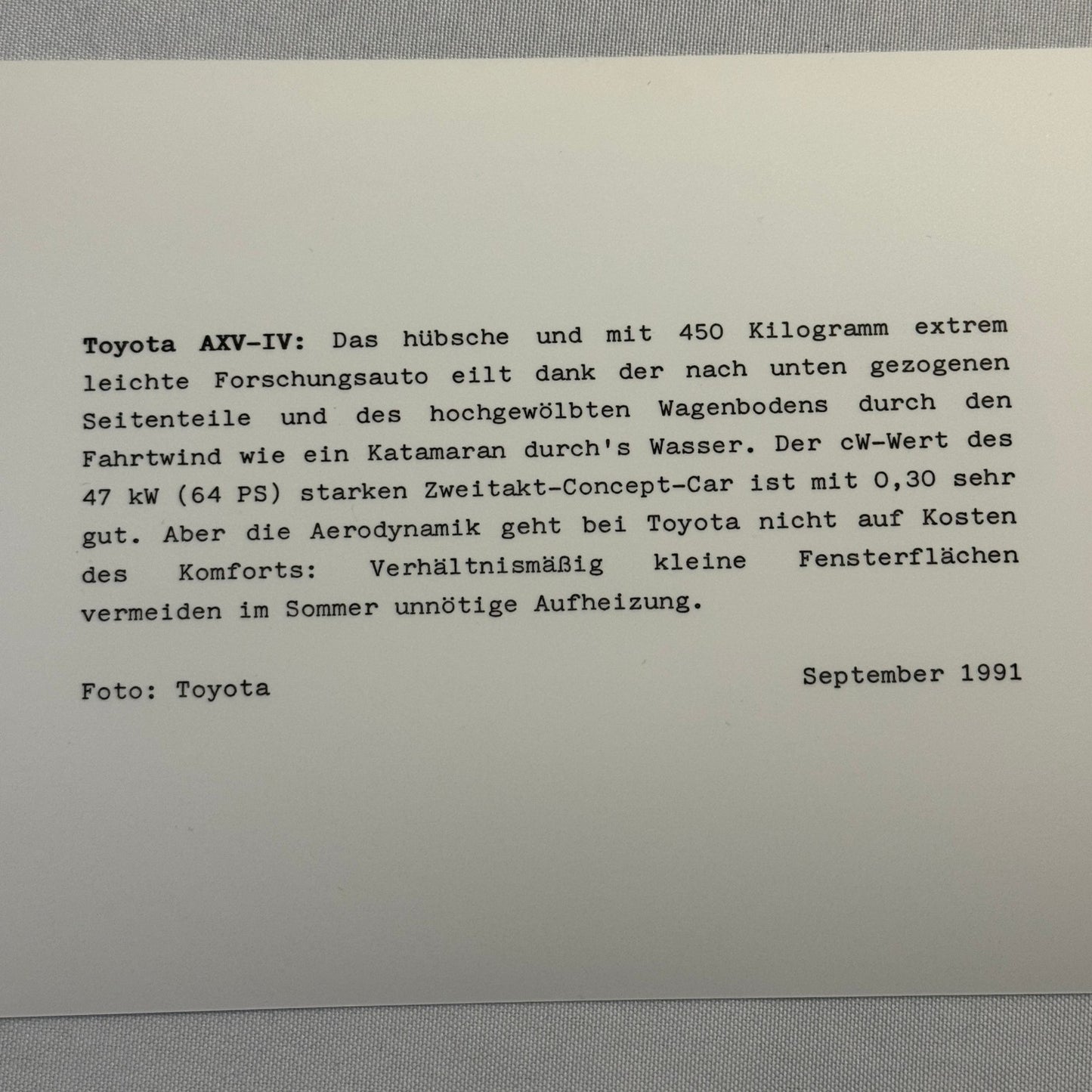 1991 Toyota Concept Car Photo Photograph Print Lot 7x Toyota AXV IV