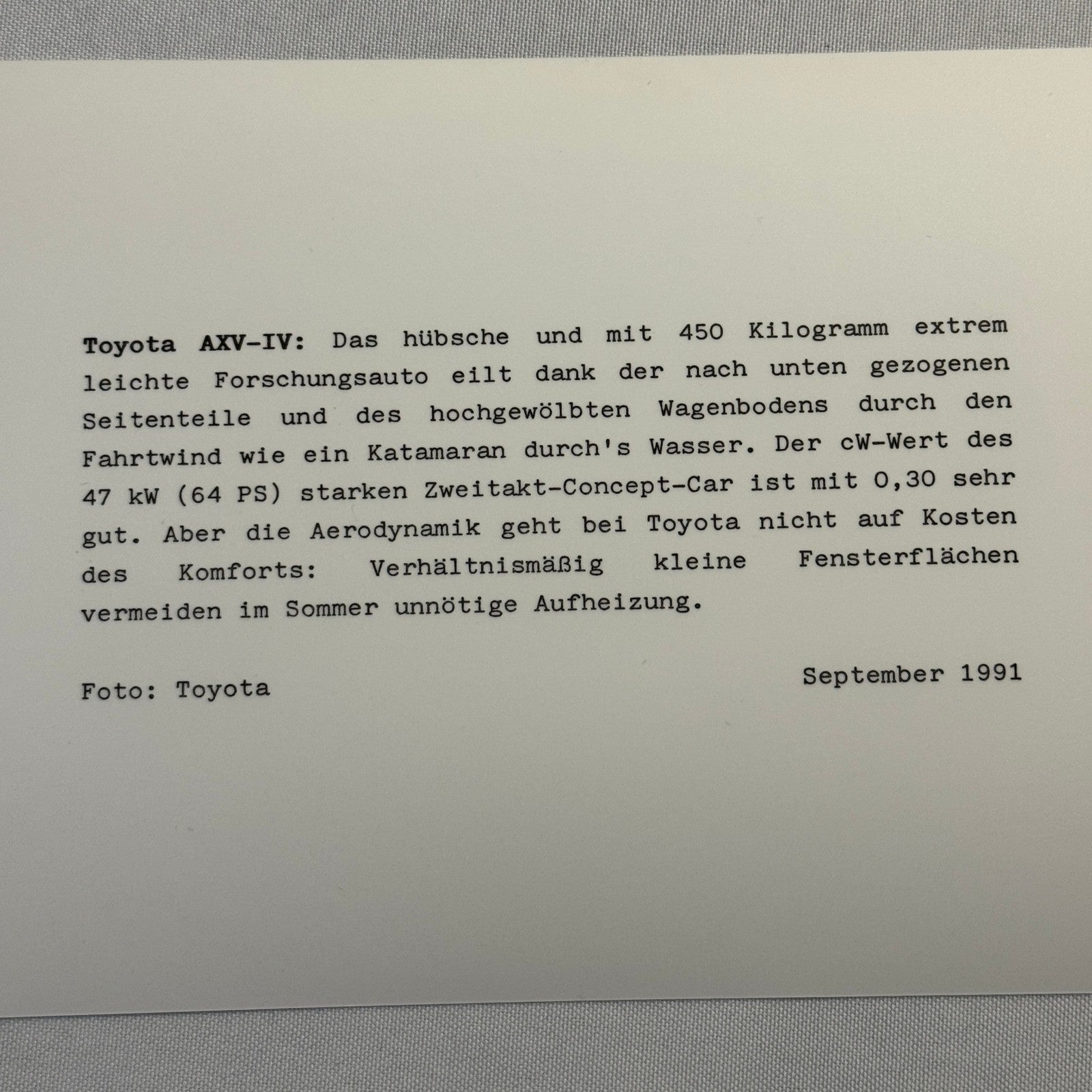 1991 Toyota Concept Car Photo Photograph Print Lot 7x Toyota AXV IV