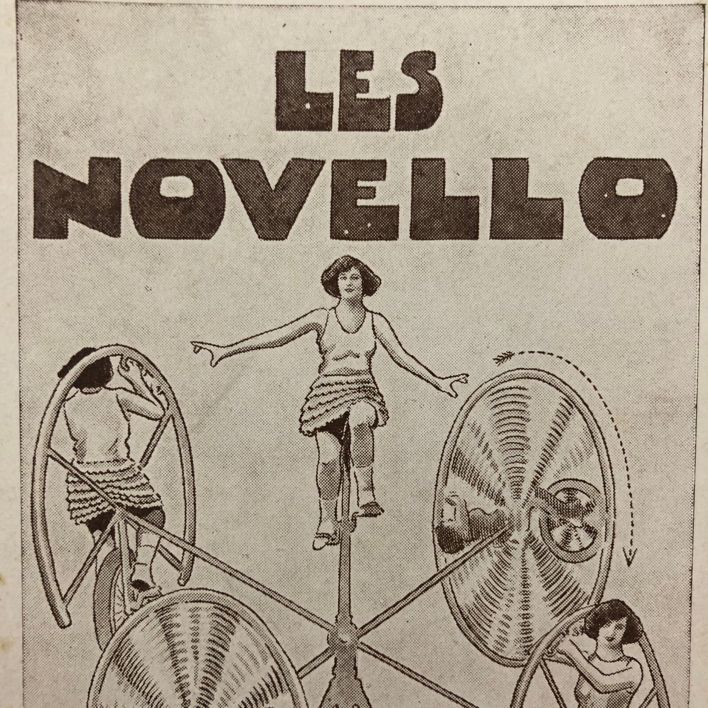Circus Bicycle Performer Vintage Postcard Post Card Lot of 2 Les Novello French