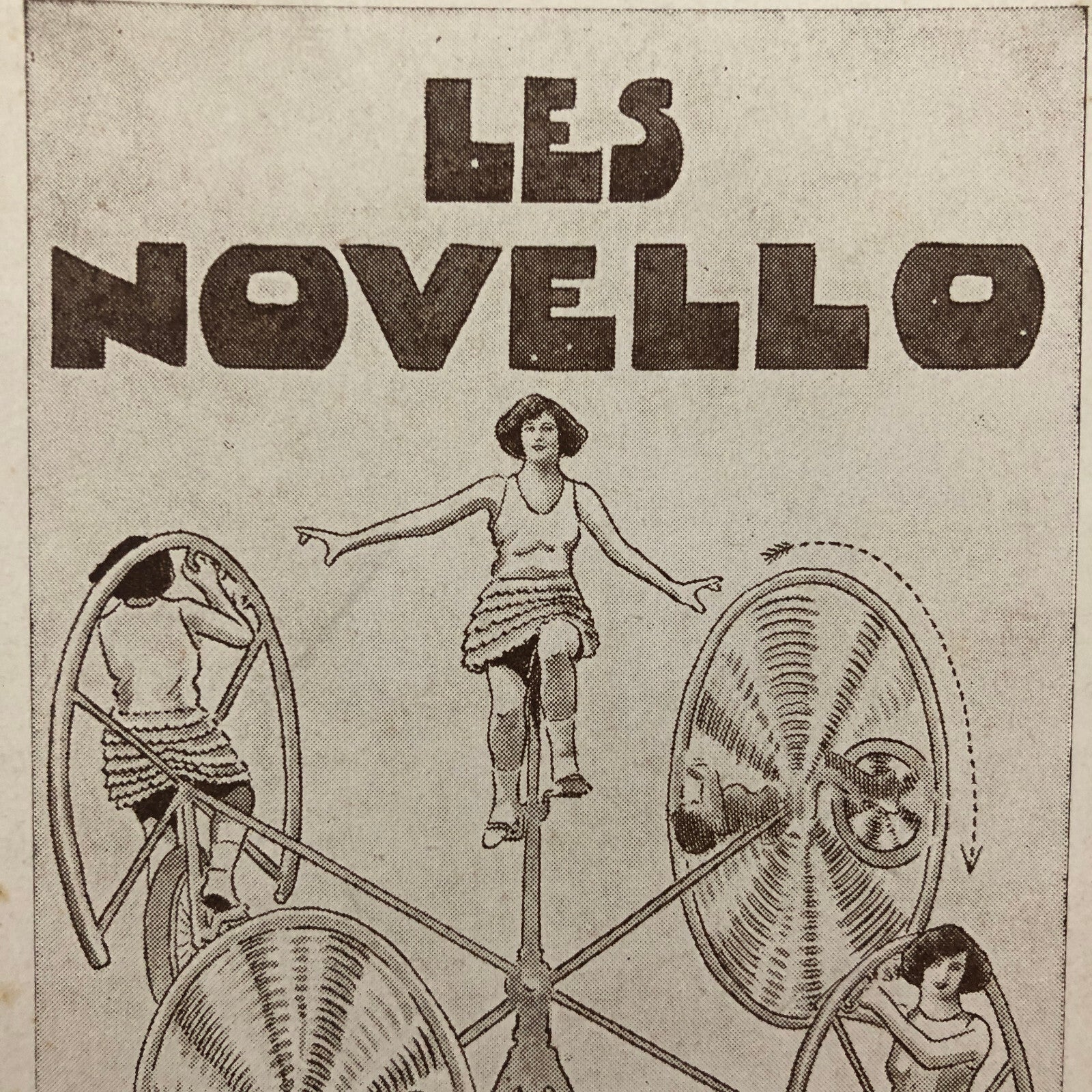 Circus Bicycle Performer Vintage Postcard Post Card Lot of 2 Les Novello French