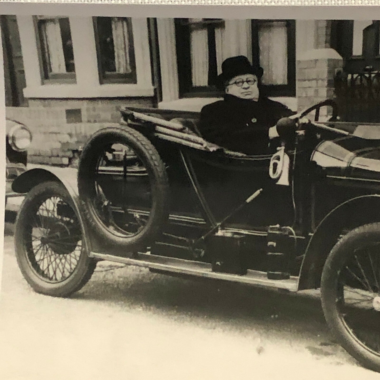 Man in Early Antique Car Automobile Photo Photograph Print 