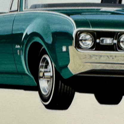 Oldsmobile Cutlass Car Illustration Art Drawing Hand Drawn Robert Preis Vintage