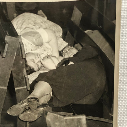 Vintage Photo Photograph Strike Sit in For Fire Relief Suffolk Street New York