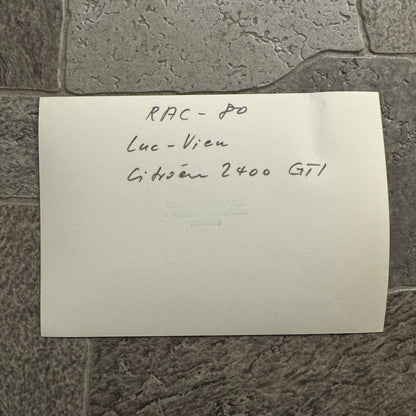 1980 RAC Rally Rallye Car Racing Photo Photograph Citroen 2400 GTI Vintage Car