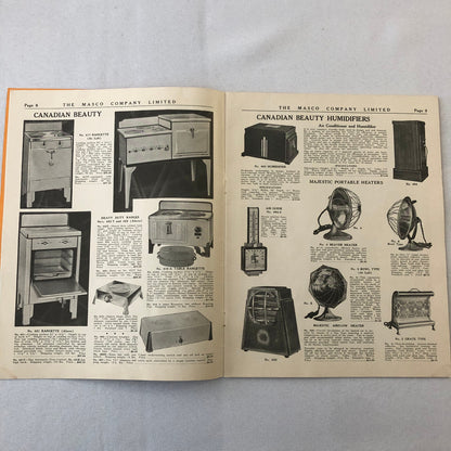 1936 1937 Masco Appliance Catalog Brochure Refrigerator Washing Maching Vacuum +