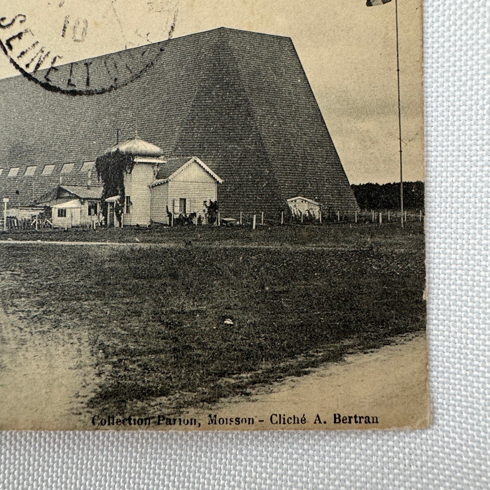 Vintage Zeppelin Airship Dirigible Hangar Building Postcard Post Card French