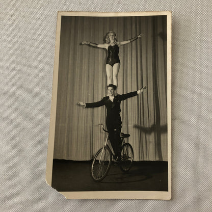 Circus Performers Balancing Act on Unicycle Photo Photograph The Renellis