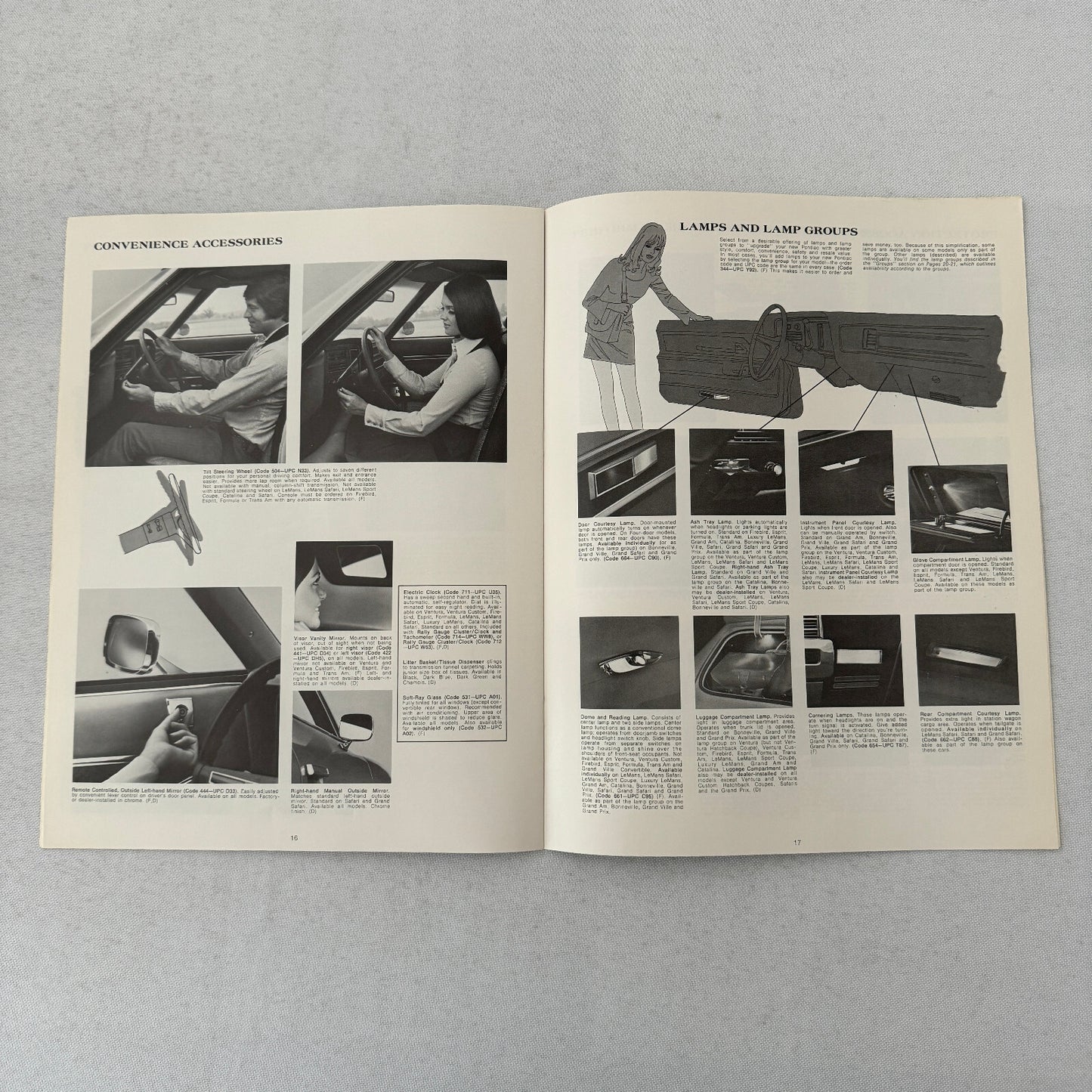 1973 Pontiac ACCESSORIES Sales Brochure Catalog Firebird Ventura GTO Catalina +