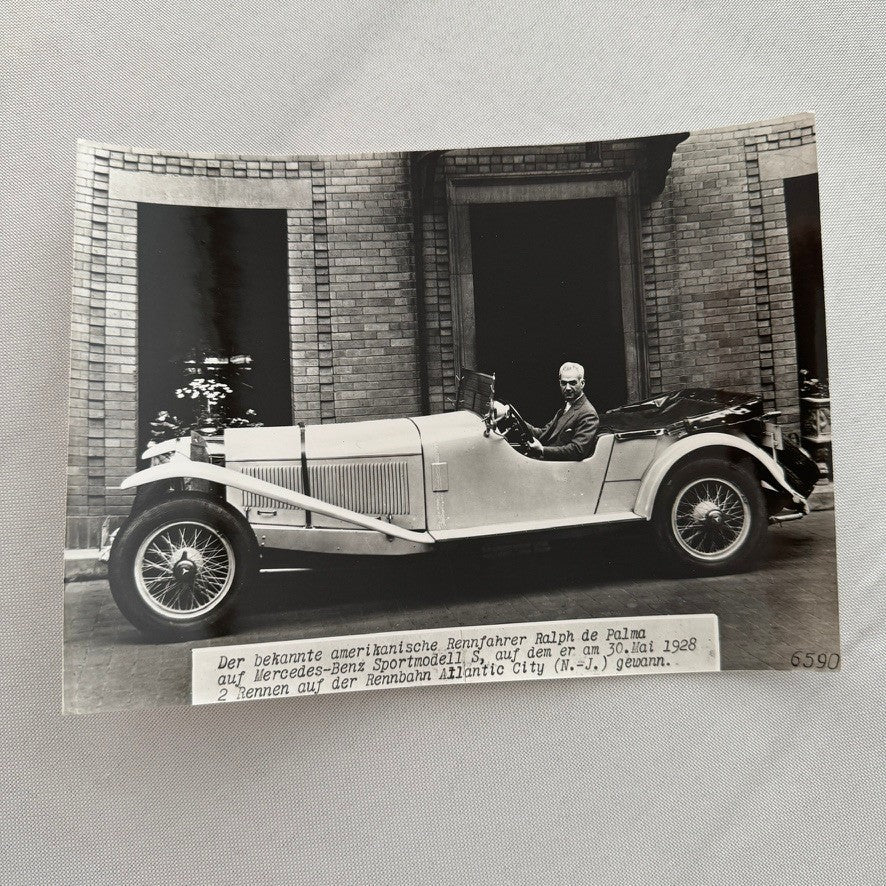Ralph De Palma Racing Driver in 1928 Mercedes Benz S Car Automobile Photo