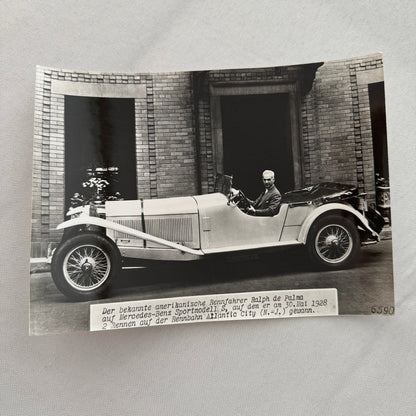 Ralph De Palma Racing Driver in 1928 Mercedes Benz S Car Automobile Photo