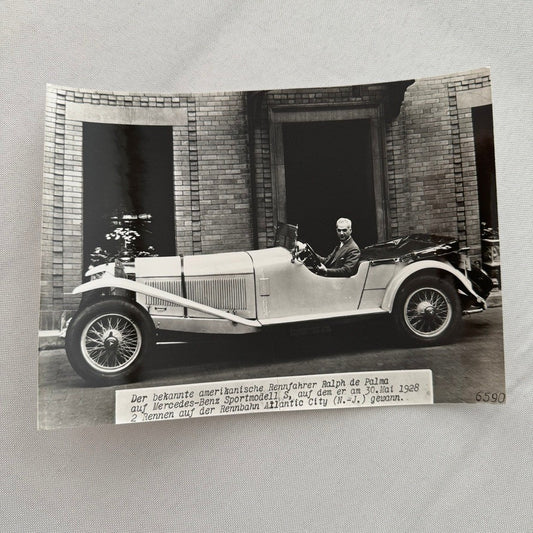 Ralph De Palma Racing Driver in 1928 Mercedes Benz S Car Automobile Photo