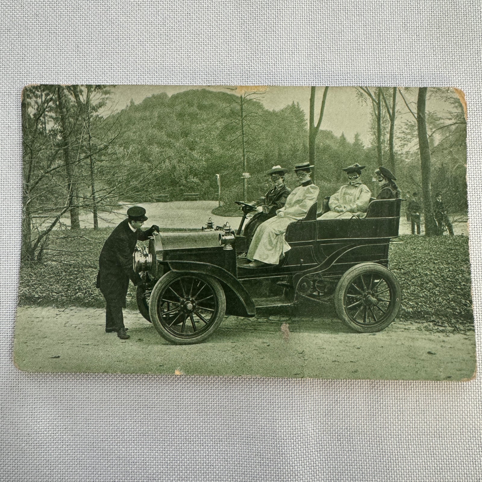 Vintage Car Automobile Postcard Post Card Women Motorists