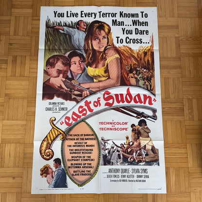 Vintage Movie Poster East of Sudan Film 1964 Anthony Quayle Silvia Syms