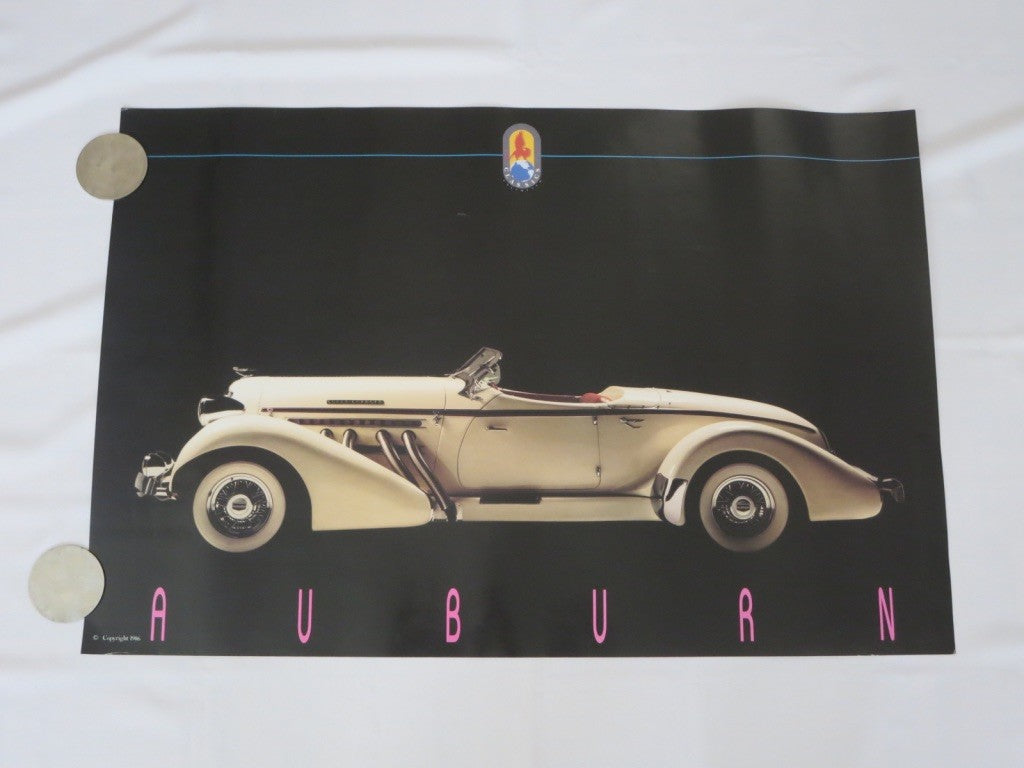 Poster Auburn Speedster Car Automotive Art Classics Unlimited Vintage 1986